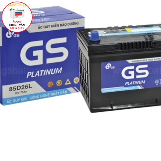 BÌNH ẮC QUY GS MF 85D26R/L (12V-75AH)