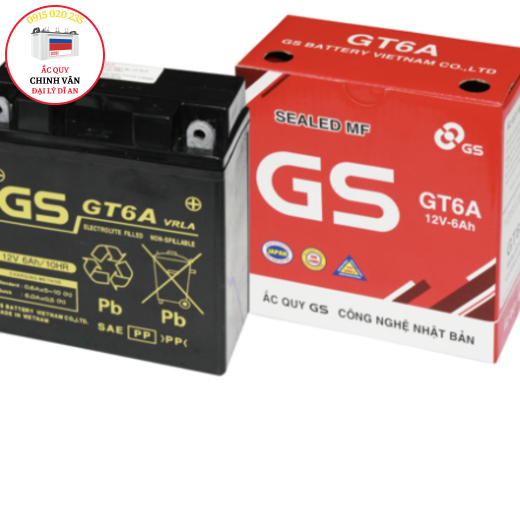 BÌNH ẮC QUY GS GT6A (12V-6AH)