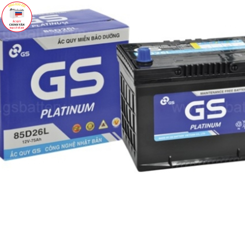 BÌNH ẮC QUY GS MF 85D26R/L (12V-75AH)