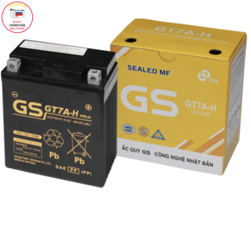 BÌNH ẮC QUY GS GT7A-H (12V-7AH)