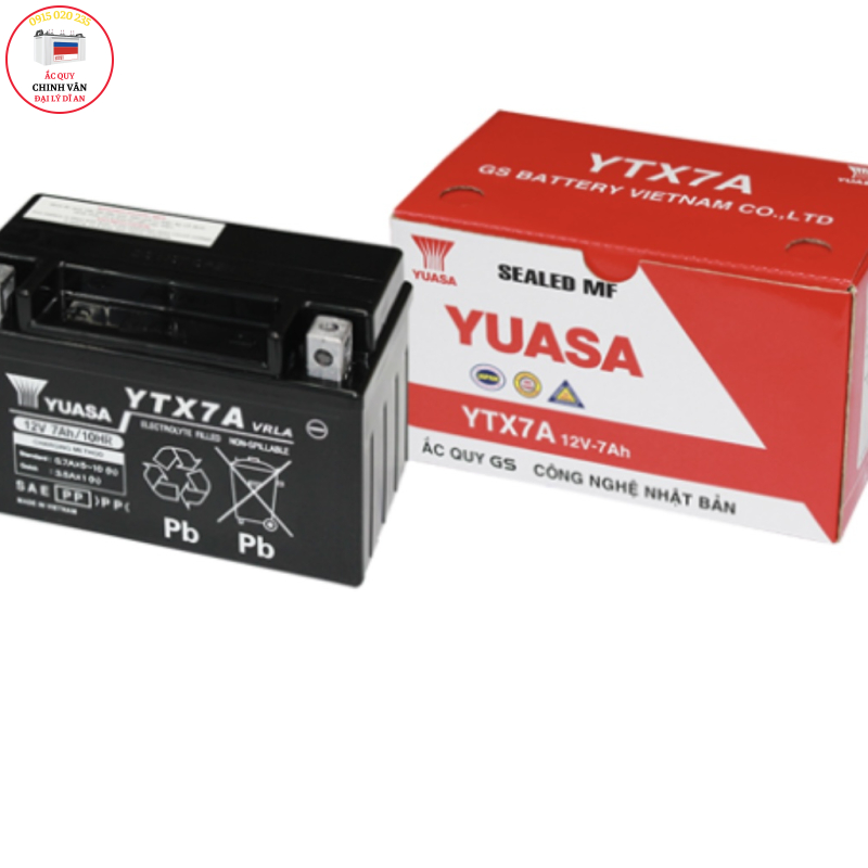 BÌNH ẮC QUY GS YTX7A (12V-7AH)