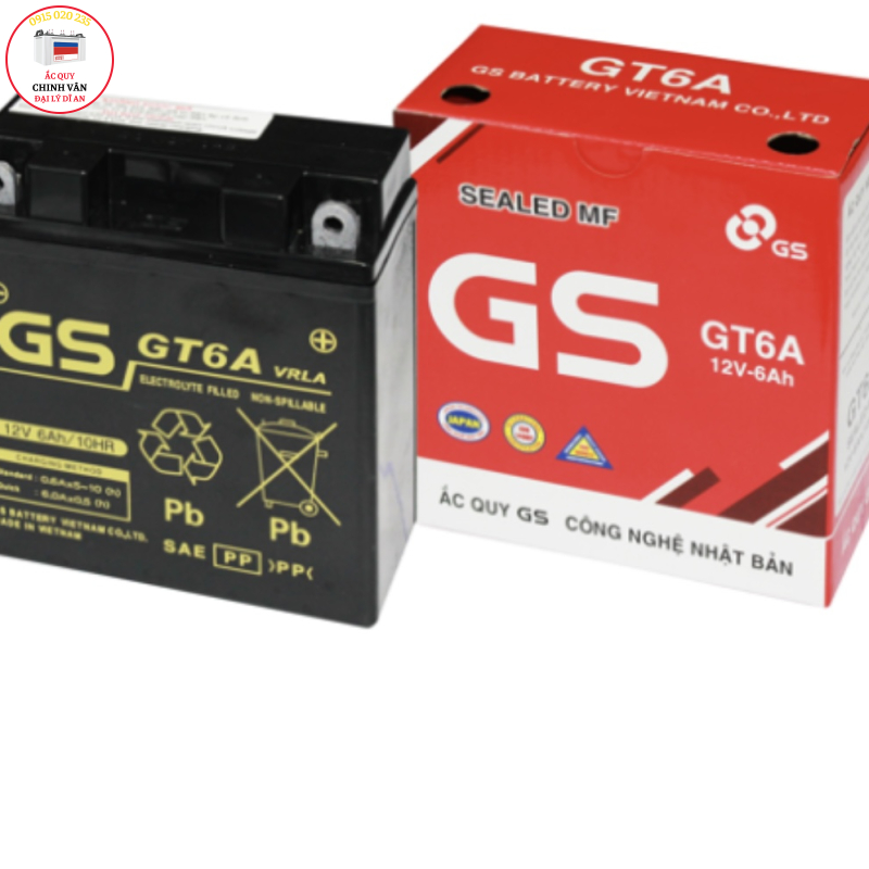BÌNH ẮC QUY GS GT6A (12V-6AH)