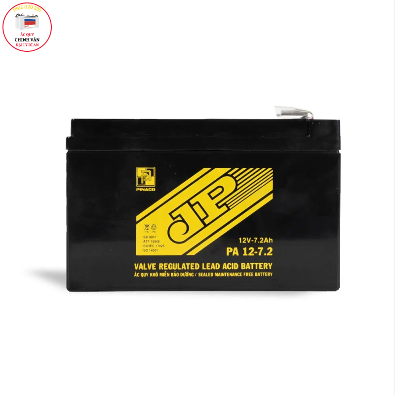 ẮC QUY XE ĐẠP ĐIỆN JP PA 12-7.2 - 12V - 7,2AH